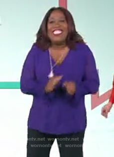 Sheryl's purple sheer top on The Talk