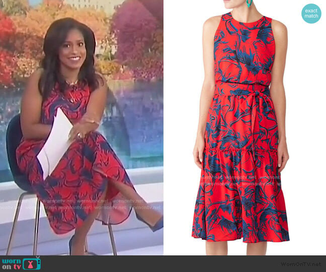 WornOnTV: Sheinelle’s red floral sleeveless dress on Today | Sheinelle ...