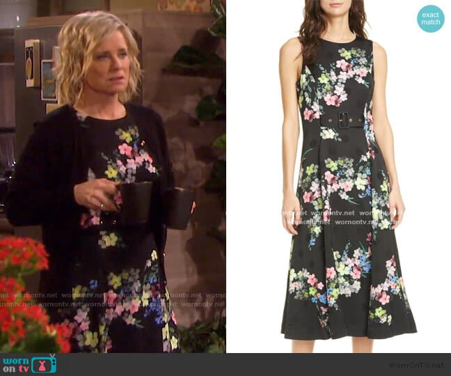 Camylle Pergola Midi Dress by Ted Baker worn by Kayla Brady (Mary Beth Evans) on Days of our Lives