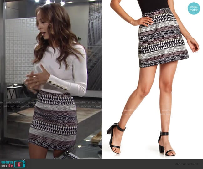 Raych Jacquard Mini Skirt by Ted Baker worn by Lily Winters (Christel Khalil) on The Young and the Restless