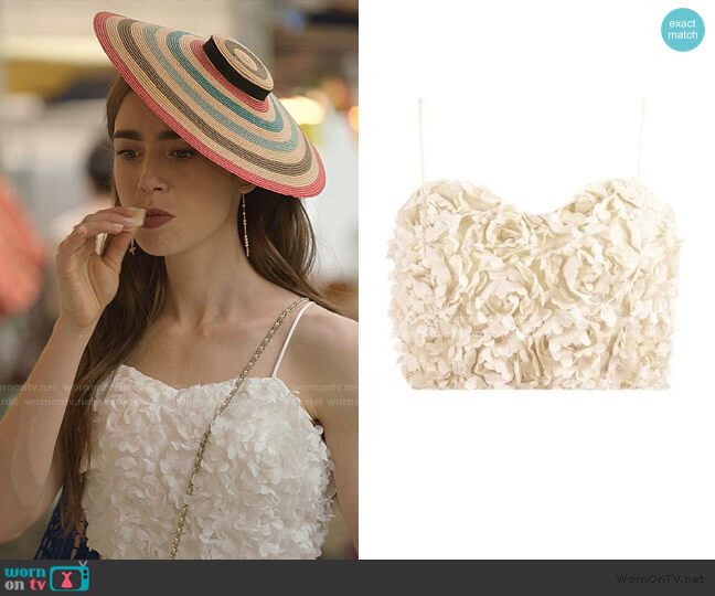 WornOnTV: Camille's white straw hat on Emily in Paris