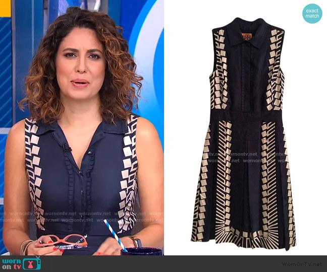 Print Dress by Tory Burch worn by Cecilia Vega on Good Morning America