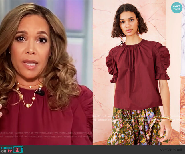 Joni Blouse by Ulla Johnson worn by Sunny Hostin on The View