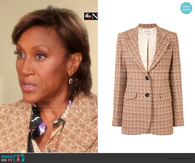 Geometric Pattern Single-Breasted Blazer by Victoria Beckham  worn by Robin Roberts on Good Morning America