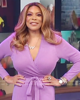 WornOnTV: Wendy's purple knit wrap dress on The Wendy Williams