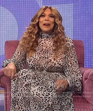 Wendy’s leopard print maxi dress on The Wendy Williams Show