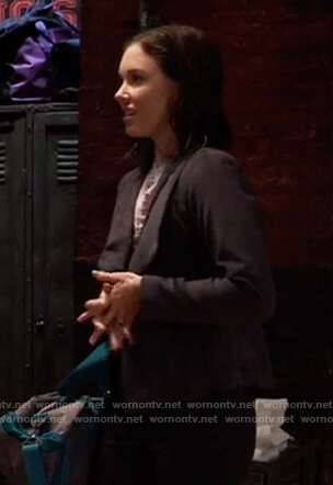 Willow’s gray suede jacket on General Hospital