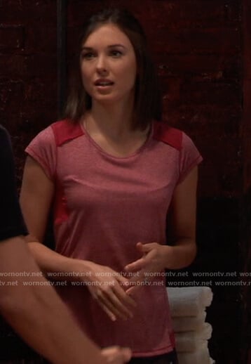 Willow’s pink colorblock tee on General Hospital