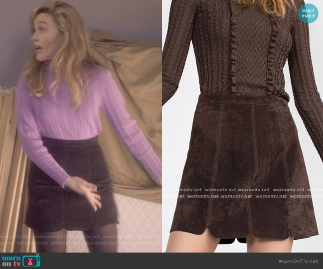 Zara Leather Skirt worn by Danielle Clayton (Victoria Pedretti) on The Haunting of Bly Manor