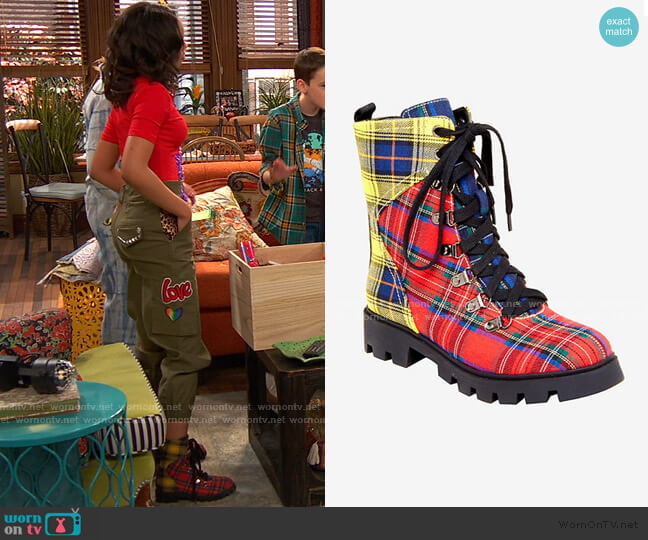 Plaid Combat Boot from Hot Topic worn by Nia Baxter (Navia Robinson) on Ravens Home