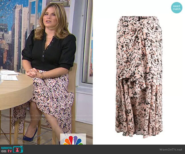 Abstract Animal Print Layered Skirt by Proenza Schouler worn by Jenna Bush Hager on Today