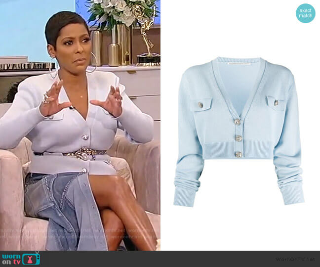 Cropped Cardigan by Alessandra Rich worn by Tamron Hall on Tamron Hall Show