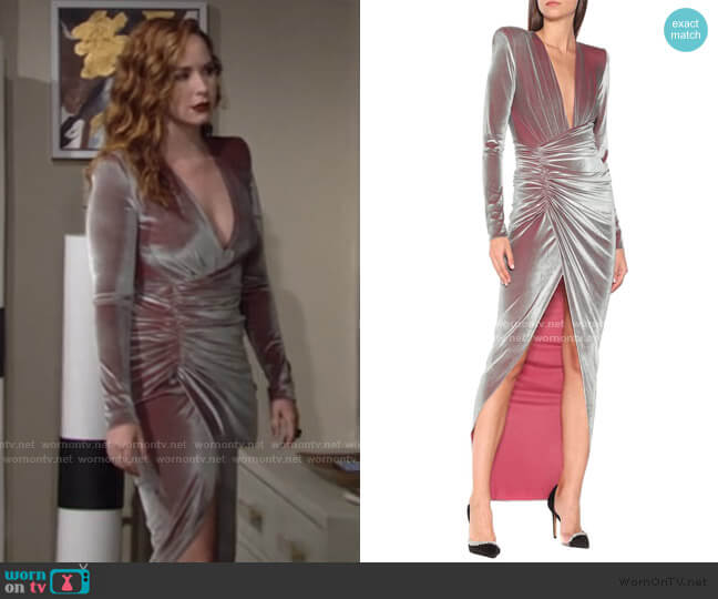 Stretch Velvet Gown by Alexandre Vauthier worn by Mariah Copeland (Camryn Grimes) on The Young & the Restless