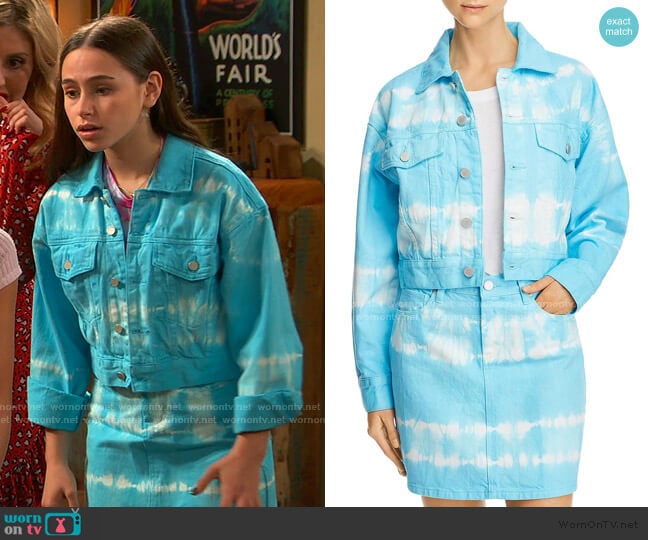 Wornontv Tesss Blue Tie Dye Denim Jacket And Skirt On Ravens Home