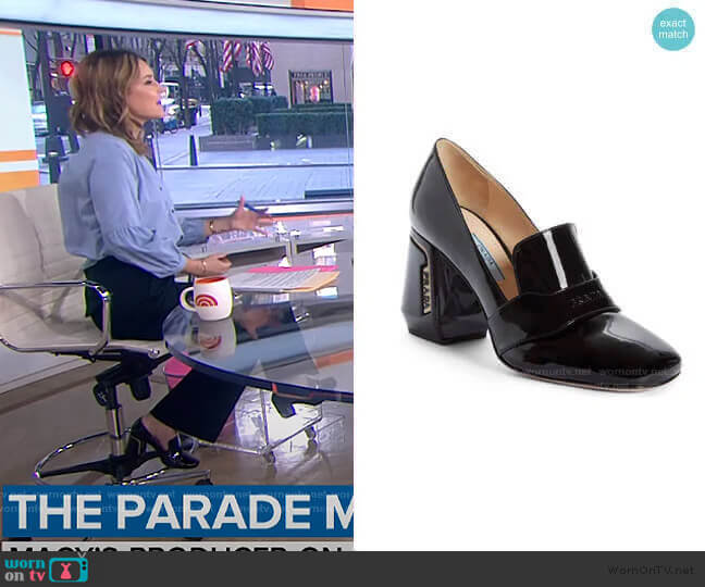 Block Heel Loafer Pump by Prada worn by Savannah Guthrie on Today