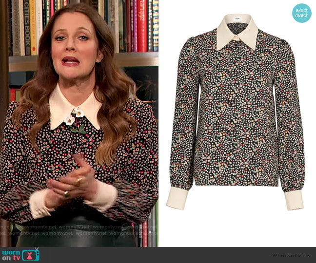 Anita Collar Blouse by Celine worn by Drew Barrymore on The Drew Barrymore Show