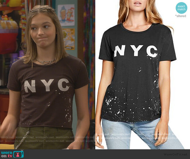 Paint Splatter NYC Tee by Chaser worn by Presley (Jayden Bartels) on Side Hustle