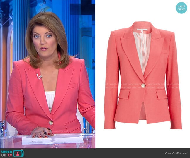 Danielle Dickey Blazer by Veronica Beard  worn by Norah O'Donnell on CBS Evening News