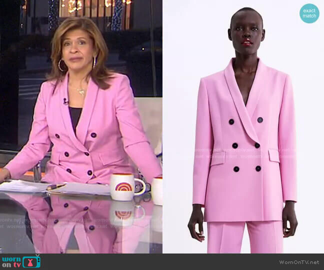 WornOnTV: Hoda’s pink double breasted blazer on Today | Hoda Kotb ...