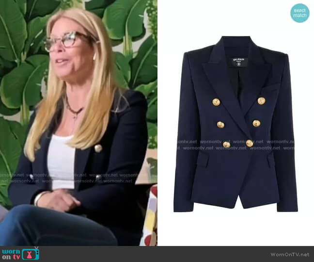 Double-Freasted Fitted Blazer by Balmain worn by Jill Martin on Today