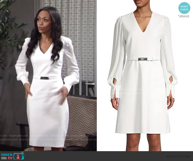 WornOnTV: Amanda’s white v-neck belted dress on The Young and the ...