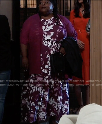 Epiphany's purple floral maxi dress on General Hospital