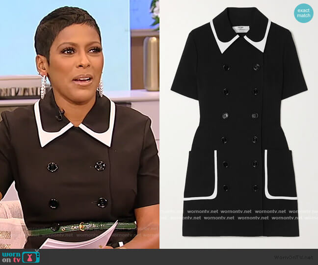 WornOnTV: Tamron’s black contrast trim blazer dress on Tamron Hall Show ...