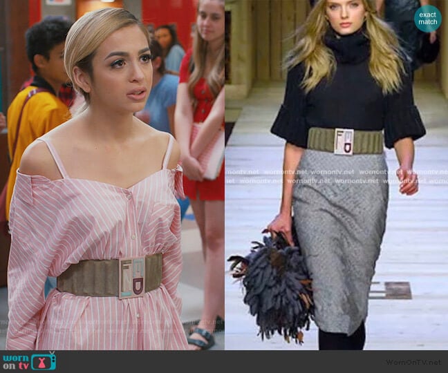 Wide Logo Belt by Fendi worn by Lexi (Josie Totah) on Saved By The Bell