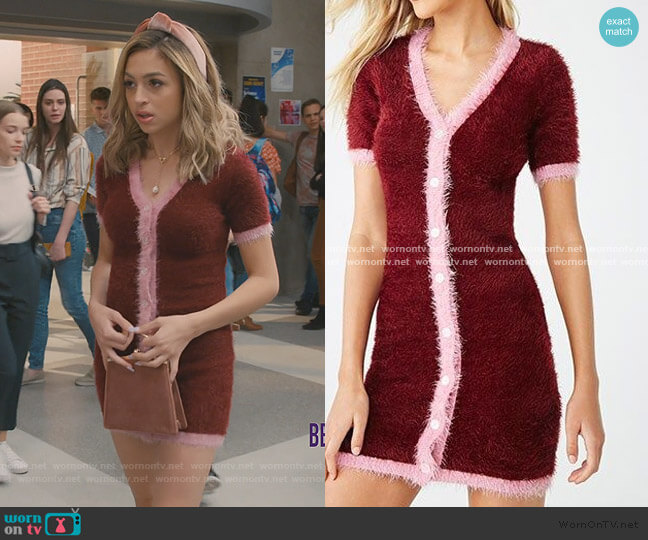 Fuzzy Sweater Dress by Forever 21 worn by Lexi (Josie Totah) on Saved By The Bell