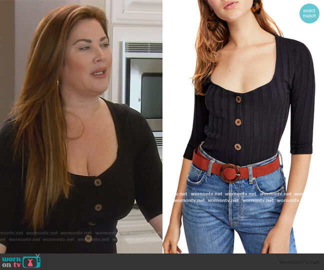 Central Park Top by Free People worn by Emily Simpson  on The Real Housewives of Orange County