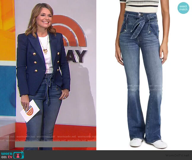 Giselle High-Rise Skinny Flare Jean by Veronica Beard worn by Savannah Guthrie  on Today