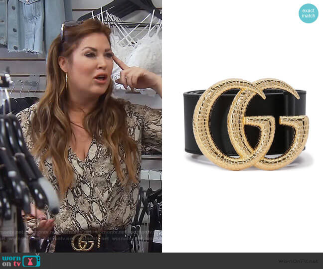 GG Marmont belt by Gucci worn by Emily Simpson on The Real Housewives of Orange County