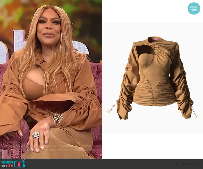 Veronique Blouse by Hanifa worn by Wendy Williams on The Wendy Williams Show