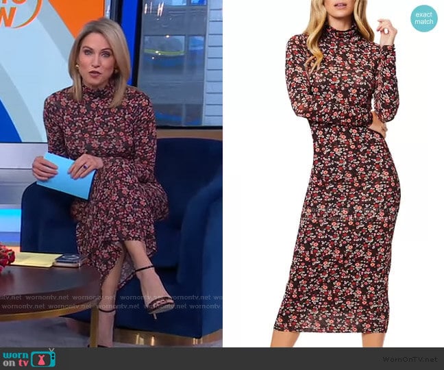 Heidi Printed Bodycon Dress by Ramy Brook worn by Amy Robach on Good Morning America