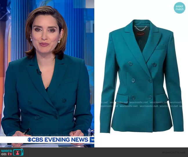 Indiana Jacket by Altuzarra worn by Margaret Brennan on CBS Evening News