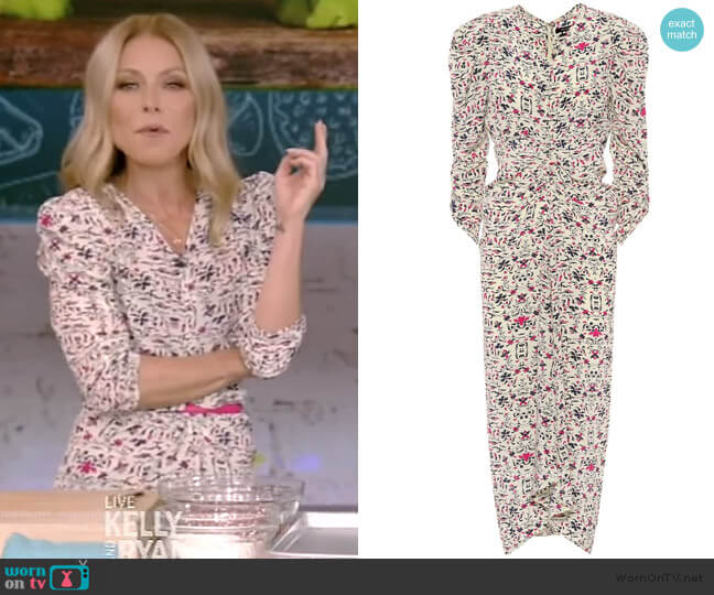 WornOnTV: Kelly’s white floral midi dress on Live with Kelly and Ryan ...