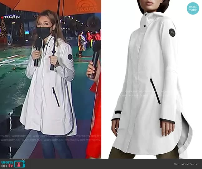 Kitsilano Hooded Raincoat by Canada Goose worn by Savannah Guthrie on Today