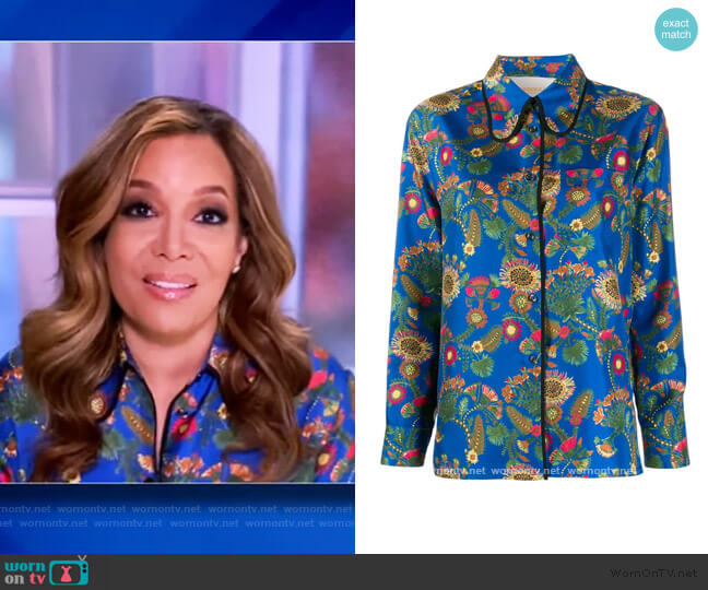 x Mantero Rodeo Thistle Blu print Shirt by La Doublej worn by Sunny Hostin on The View