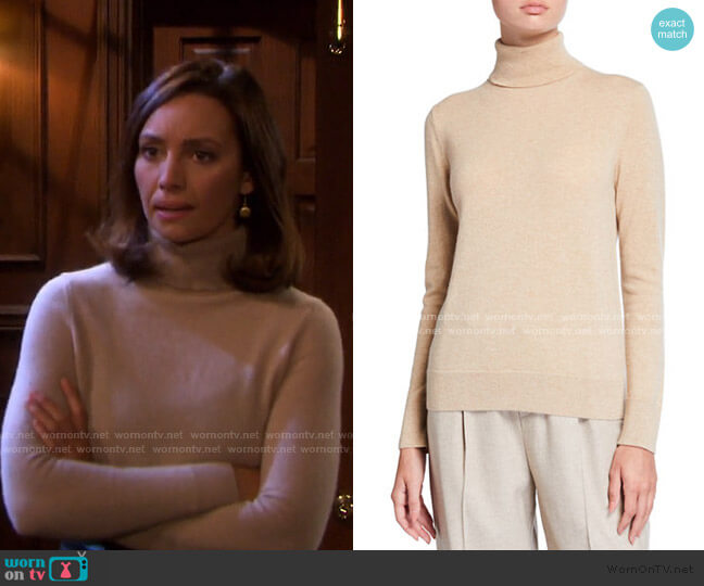 Cashmere Turtleneck Sweater by Lafayette 148 New York worn by Gwen Rizczech (Emily O'Brien) on Days of our Lives