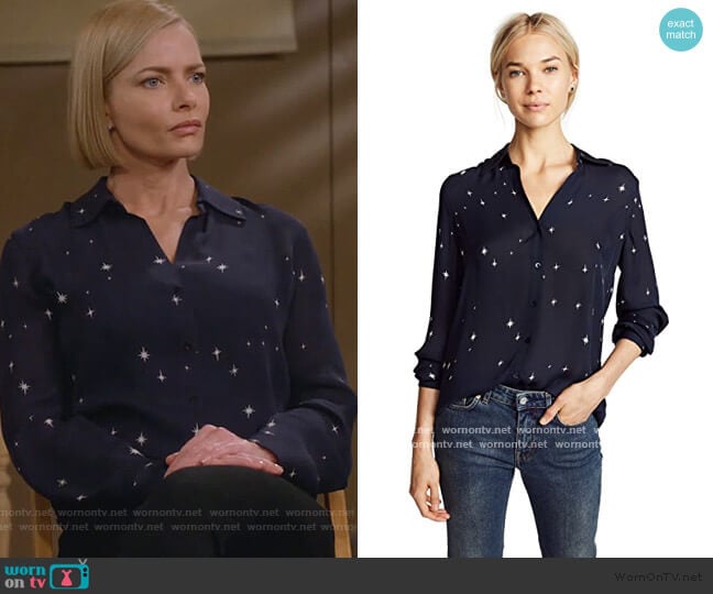 Nina Blouse by L'Agence worn by Jill Kendall (Jaime Pressly) on Mom