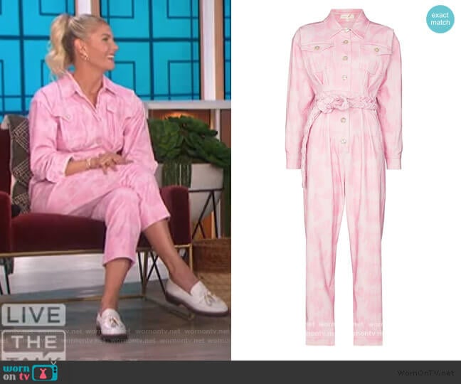 Morellia tie-dye corduroy jumpsuit by Love Shack Fancy worn by Amanda Kloots on The Talk worn by Amanda Kloots on The Talk