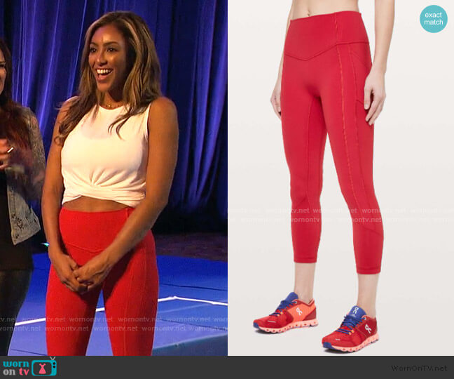 All The Right Places Crop II by Lulu Lemon worn by Tayshia Adams on The Bachelorette