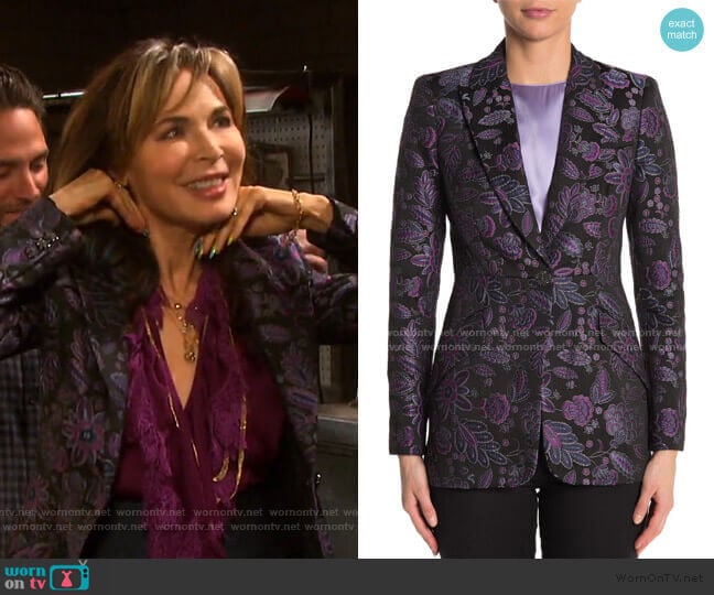 Madison Jacquard Blazer by Elie Tahari worn by Kate Roberts (Lauren Koslow) on Days of our Lives