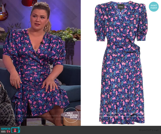 The Wrap floral silk dress by Marc Jacobs worn by Kelly Clarkson on The Kelly Clarkson Show