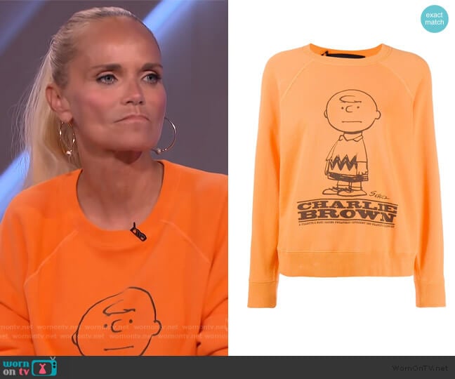 Peanuts Sweater by Marc Jacobs worn by Kristin Chenoweth on The Kelly Clarkson Show