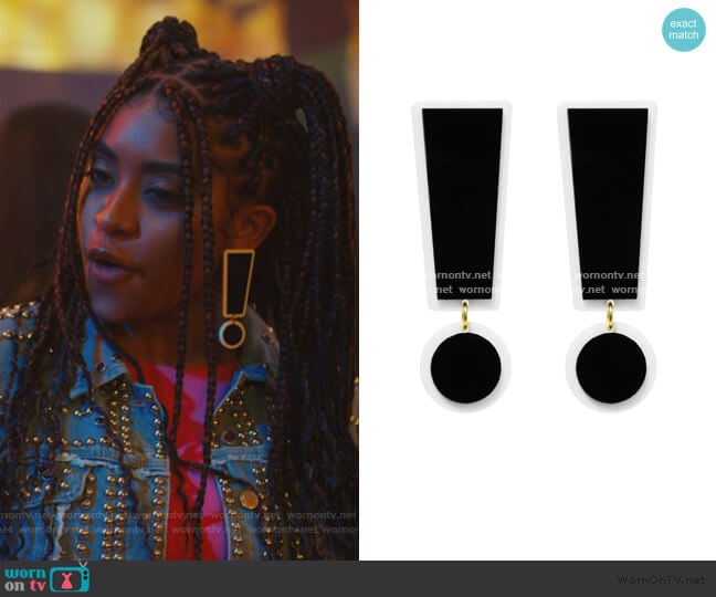 Kill Him With The No! Earrings by Melody Ehsani worn by Aisha (Alycia Pascual-Pena) on Saved By The Bell