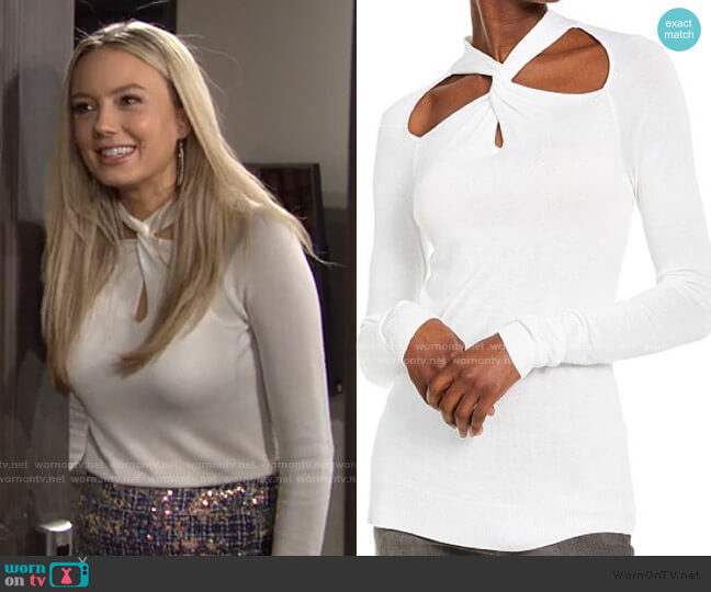 Twisted Knit Sweater by Michael Kors worn by Abby Newman (Melissa Ordway) on The Young and the Restless