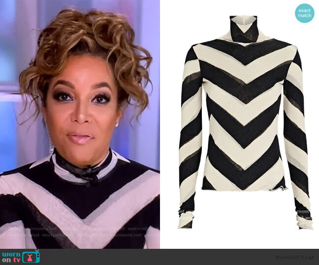 Harri Printed Mesh Turtleneck Top by Nanushka worn by Sunny Hostin on The View