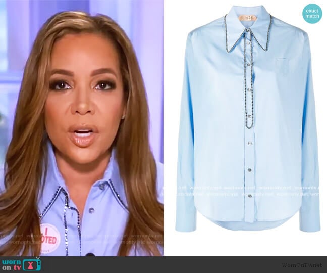 crystal-embellished shirt by No. 21 worn by Sunny Hostin on The View