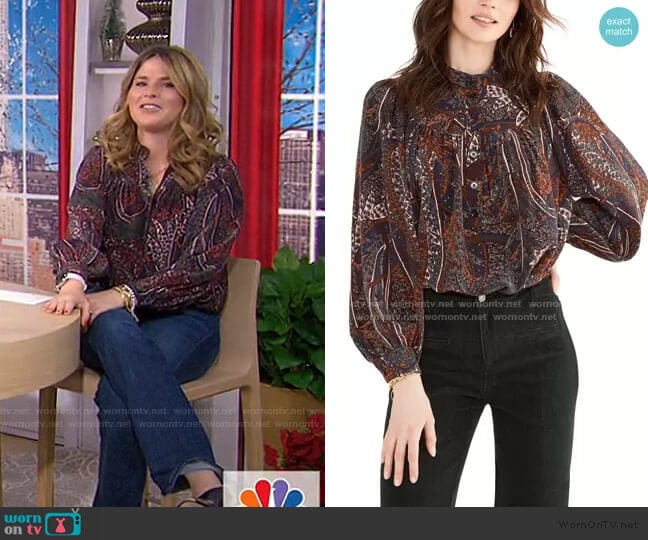 Pamina Abstract Blouse by Vanessa Bruno worn by Jenna Bush Hager on Today